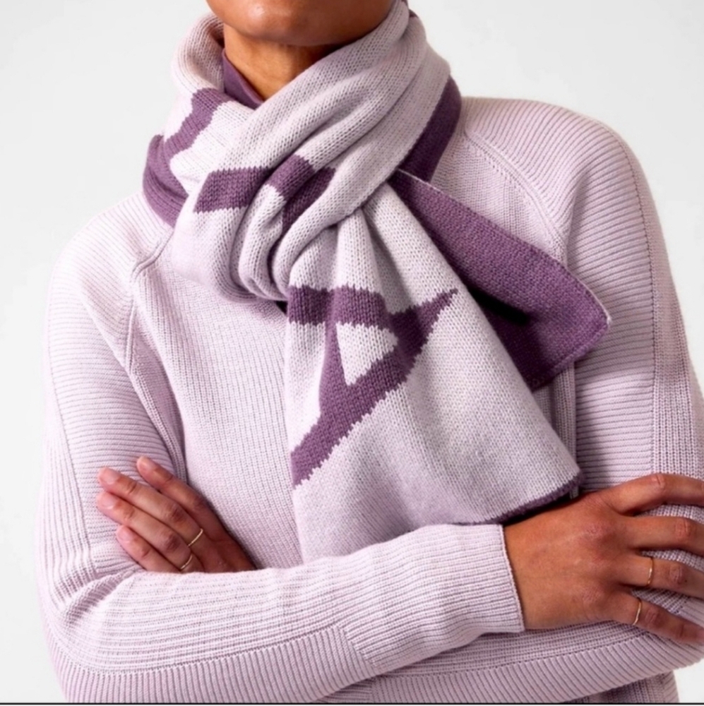 Athleta Purple Cashmere Blend Knit Scarf